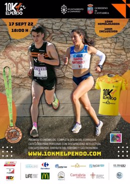 Cartel de la prueba '10 KM El Pendo', que se disputará el 17 de septiembre en Camargo