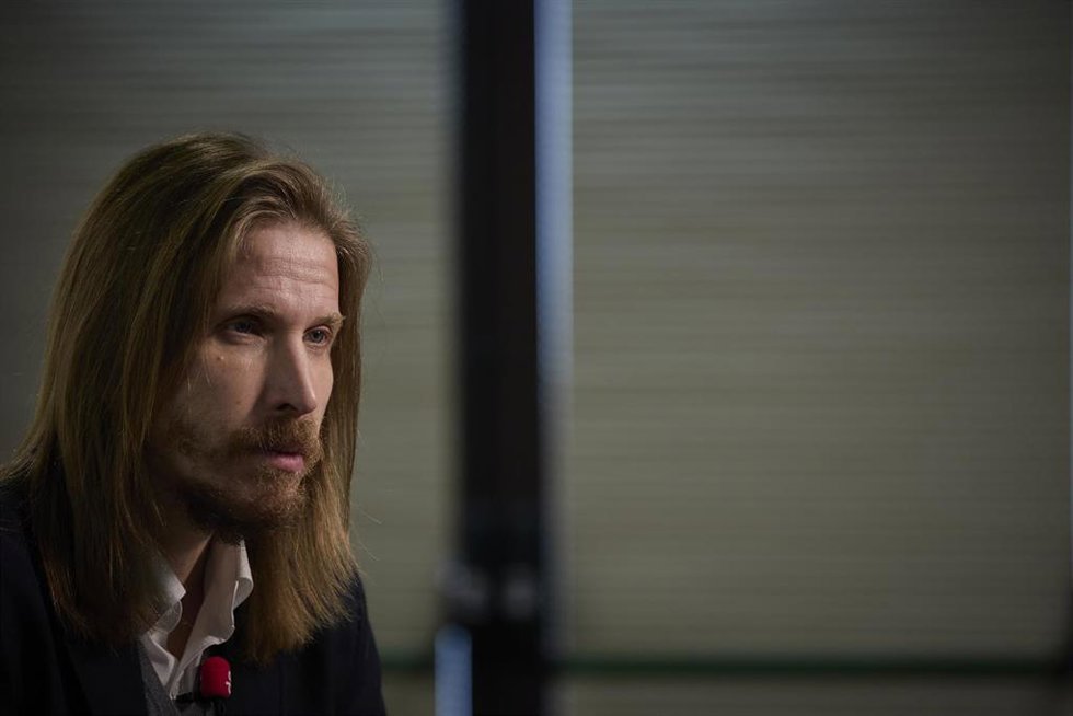 Archivo - El coportavoz estatal de Podemos y secretario general de Podemos en Castilla y León y Pablo Fernández, durante una entrevista para Europa Press en la sede de Podemos a 27 de enero de 2022, en Madrid (España).