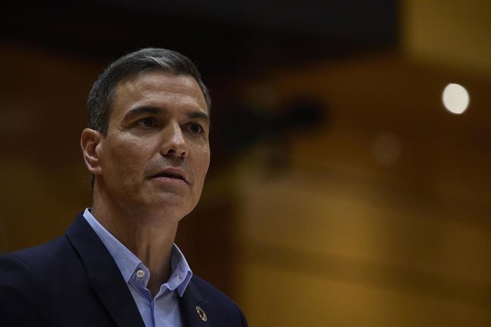 El presidente del Gobierno, Pedro Sánchez, interviene durante un debate monográfico sobre la crisis energética y el contexto económico, en el Senado, a 6 de septiembre de 2022, en Madrid (España).