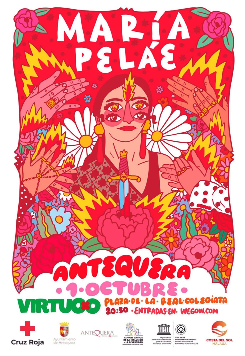 Cartel del concierto benéfico de María Peláe
