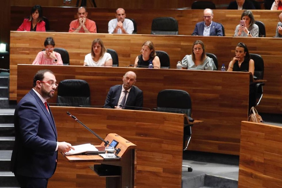 El presidente del Principado, ADrián Barbón, en el debate de Orientación Política General