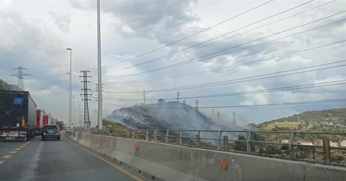 Incendio en el monte Tun-Tun en Barakaldo