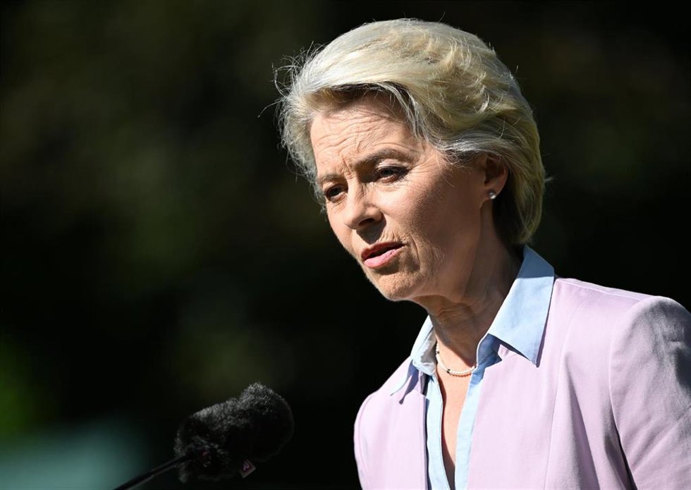 02 September 2022, Bavaria, Murnau: European Commission President Ursula von der Leyen speaks at a two-day closed meeting of the executive committee of the CDU/CSU parliamentary group in the Bundestag. Photo: Angelika Warmuth/dpa