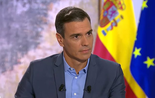 Pedro Sánchez, durante la entrevista en RTVE