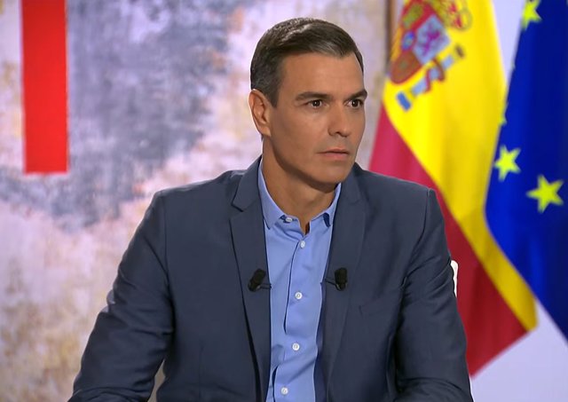 Pedro Sánchez, durante la entrevista en RTVE