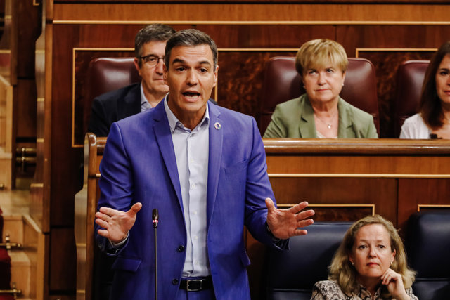 El presidente del Gobierno, Pedro Sánchez, interviene durante una sesión plenaria en el Congreso de los Diputados, a 14 de septiembre de 2022, en Madrid (España). 