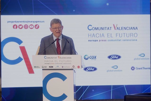 El president de la Generalitat, Ximo Puig, interviene en la jornada 'Comunitat Valenciana Hacia el futuro' de Europa Press