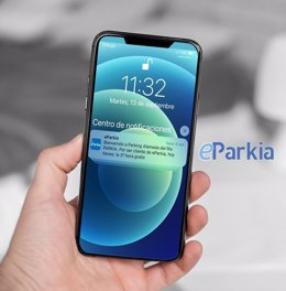 Mensaje Push que reciben los usuarios de eParkia.