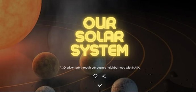 Imagen promocional de la llegada del sistema solar al buscador de Google.