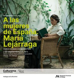 Cartel de 'A las mujeres de España. María Lejárraga' (2022)  en el marco del ciclo de documentales del MVA