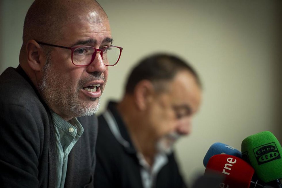 El secretario general de Comisiones Obreras (CCOO), Unai Sordo, durante un encuentro con la prensa, este miércoles.