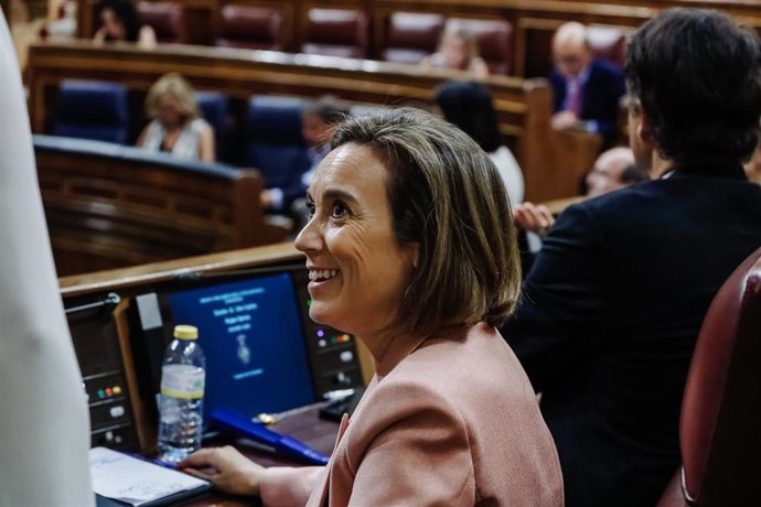 La secretaria general del Partido Popular, Cuca Gamarra, durante una sesión plenaria en el Congreso de los Diputados, a 14 de septiembre de 2022, en Madrid (España). 