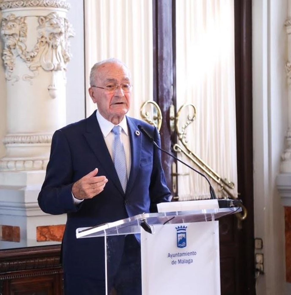 El alcalde de Málaga, Francisco de la Torre, en rueda de prensa en una imagen de archivo
