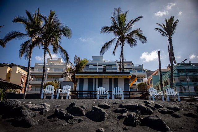 Zona de playa de Puerto Naos, a 13 de septiembre de 2022, en Los Llanos de Aridane, La Palma, Canarias (España).  