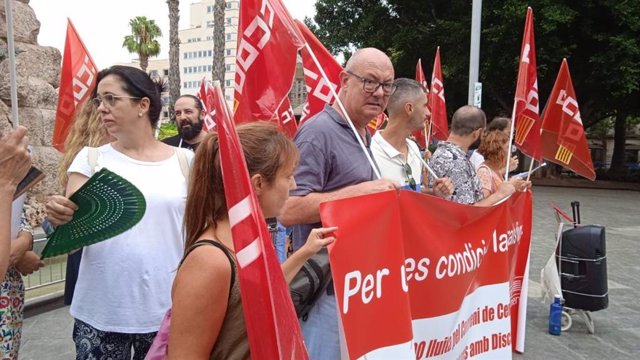 Movilización de CCOO para reclamar un salario digno en el sector de la discapacidad en Baleares