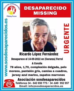 Hombre desaparecido en el barrio ferrolano de Caranza.