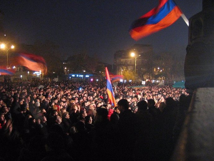 Manifestantes en Armenia (Archivo)