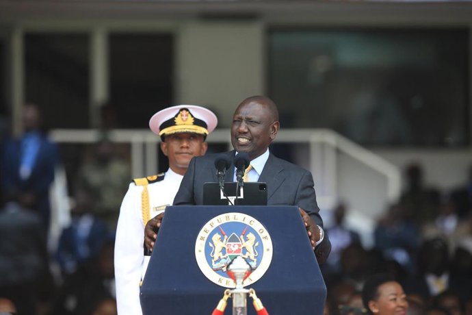 El presidente de Kenia, William Ruto, durante su toma de posesión en Nairobi