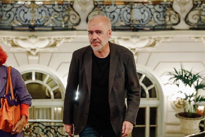 El secretario general de Comisiones Obreras (CCOO), Unai Sordo, a su llegada al desayuno informativo de Fórum Europa en el que ha intervenido la vicepresidenta primera, Nadia Calviño