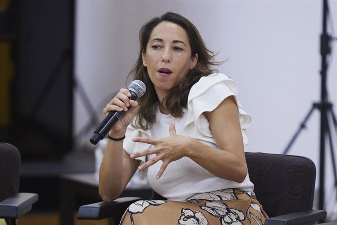 La coreógrafa, Ana Morales, durante la presentación de espectáculos en la Bienal en la Maestranza.