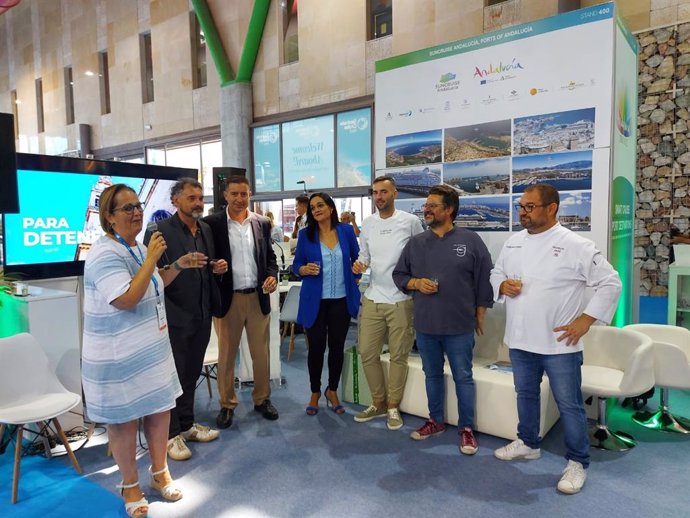 Presentación del proyecto 'Córdoba, ciudad de experiencias' para posicionar la capital como destino turístico y logístico, en el Seatrade Cruise Med 2022 de Málaga.