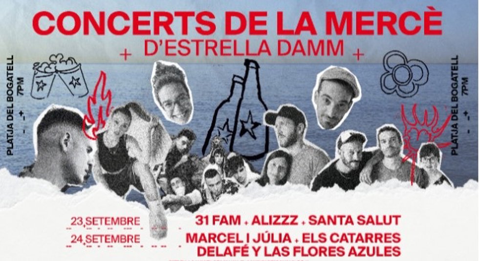 Cartel del programa de conciertos de Estrella Damm por La Merc de 2022