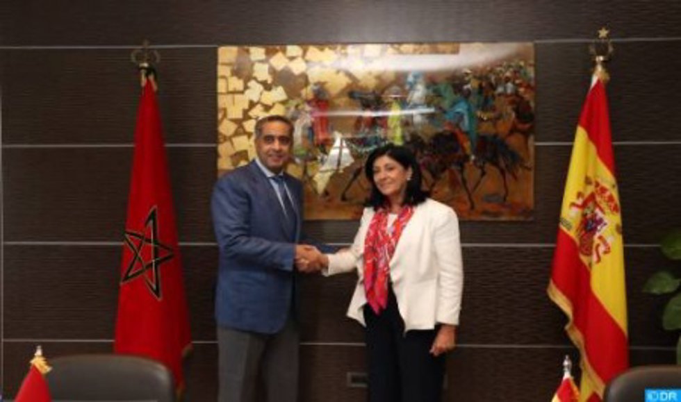 La directora del CNI, Esperanza Casteleiro, junto al director general de Seguridad Nacional y Vigilancia del Territorio de Marruecos, Abdellatif Hammouchi