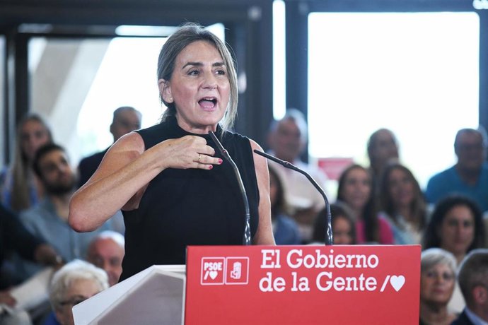 La alcaldesa de Toledo, Milagros Tolón, en el acto de Pedro Sánchez