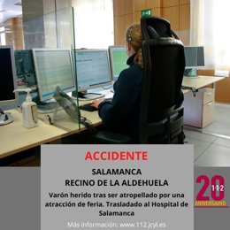 Gráfico elaborado por el 112 con datos del accidente en una atracción ferial de Salamanca