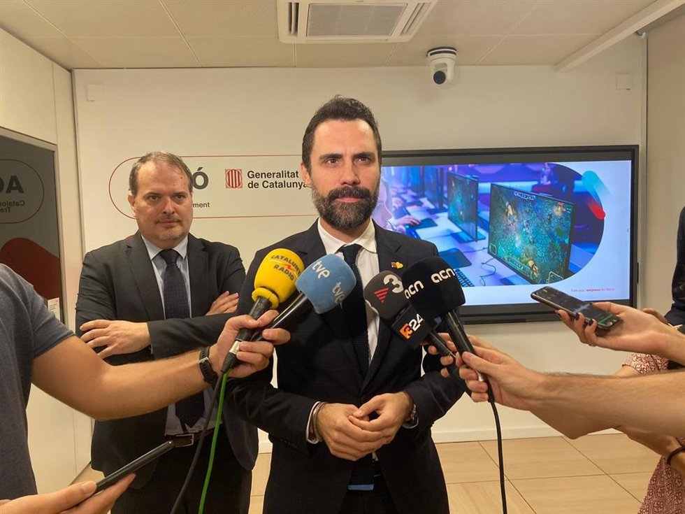 El conseller de Empresa y Trabajo de la Generalitat, Roger Torrent, este viernes en la sede de Acció