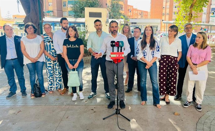 Daniel Pérez (PSOE) en rueda de prensa en Málaga