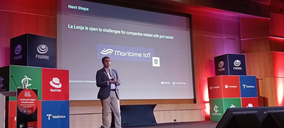 El jefe de Departamento de Tecnología y Sistemas de Información de la Autoridad Portuaria de Huelva, Manuel Francisco Martínez, en el Fiware Summit 2022.