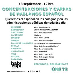 El cartel difundido por 'Hablamos Español'.