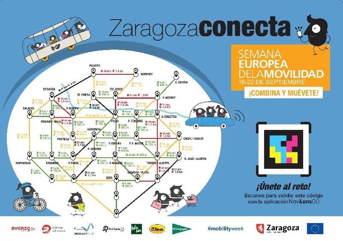 La Semana Europea de la Movilidad comienza en Zaragoza con una nueva edición del reto "Zaragoza Camina"