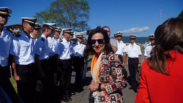 La ministra de Defensa, Margarita Robles, asiste a la inauguración del curso académico 2022-2023 en la Escuela Naval Militar de Marín (Pontevedra).