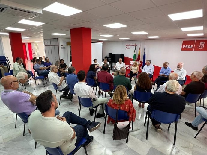 Santos Cerdán en un acto en Jerez.