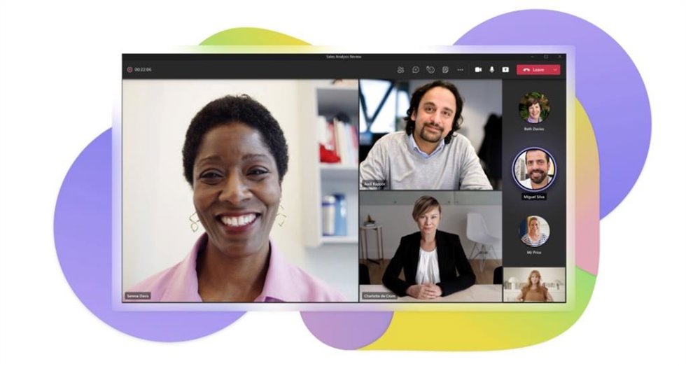 Imagen promocional de una reunión de Microsoft Teams.