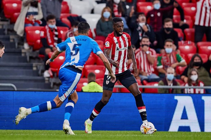 Archivo - Inaki Williams of Athletic Club in action during the Spanish league, La Liga Santander, football match played between Athletic Club and Rayo Vallecano at San Mames stadium on September 21, 2021 in Bilbao, Spain.