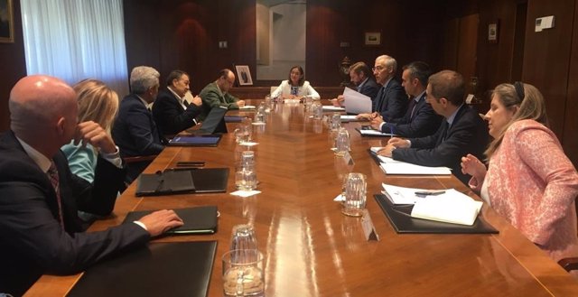 Reunión de la ministra Reyes Maroto con responsables de Stellantis y representantes de las Comunidades Autónomas donde la firma tiene fábricas (Galicia, Aragón y Madrid).