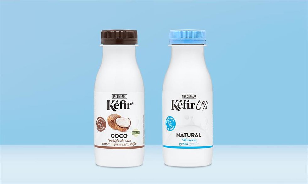 Quefir natural y de coco de Mercadona.