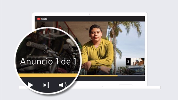 Imagen promocional de YouTube sobre el uso recomendado de sus anuncios.