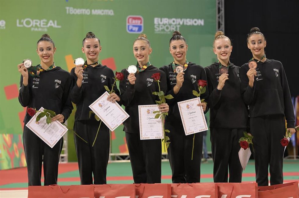 El equipo español de conjunto formado por Inés Bergua, Mireia Martínez, Ana Arnau, Salma Solaun, Valeria Márquez y Patricia Pérez.