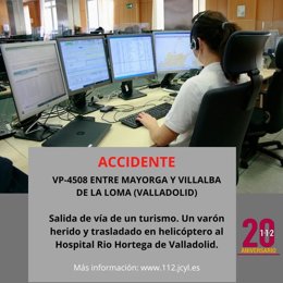 Gráfico elaborado por el 112 con datos de la salida de la vía en Villalba de la Loma