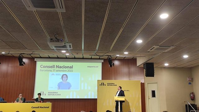 El president d'ERC, Oriol Junqueras, i la secretària general, Marta Rovira