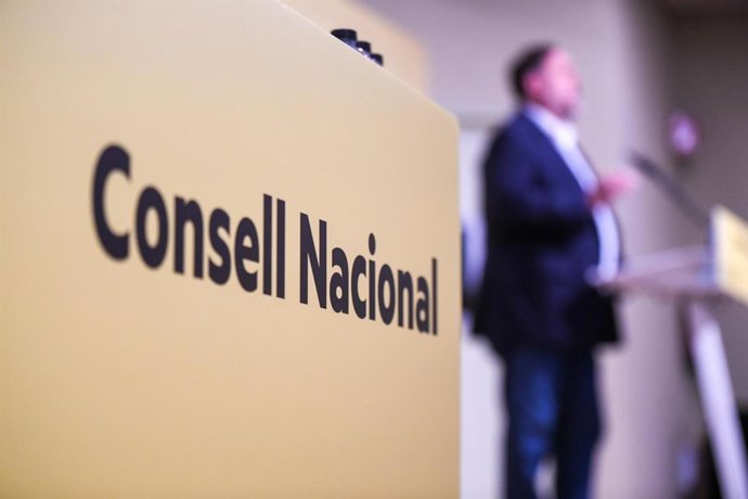 El líder d'ERC, Oriol Junqueras, en el Consell Nacional de la formació
