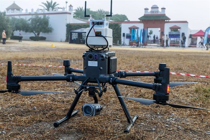 Uno de los drones presentes en el evento nacional Unvex, celebrado en Fibes
