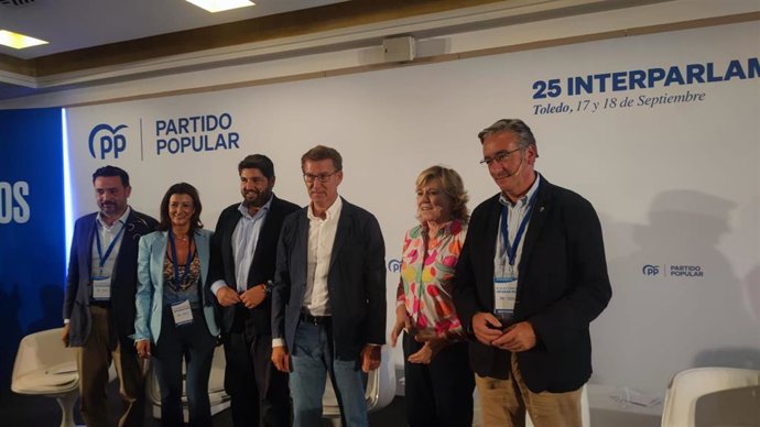 La delegación asturiana en la Interparlamentaria del PP en Toledo.