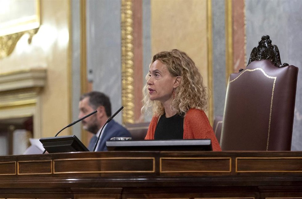 La presidenta del Congreso, Meritxell Batet, durante una sesión plenaria, en el Congreso de los Diputados, a 15 de septiembre de 2022, en Madrid (España).