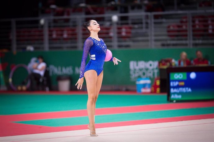 La española Alba Bautista en los Mundiales de Rítmica de Sofía (Bulgaria).