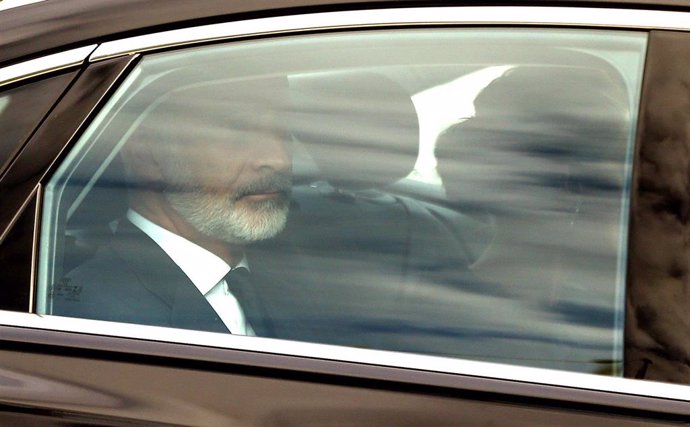 Los Reyes Felipe VI y Letizia a su llegada a la Capilla Ardiente de la Reina Isabel II, en el Palacio de Westminster